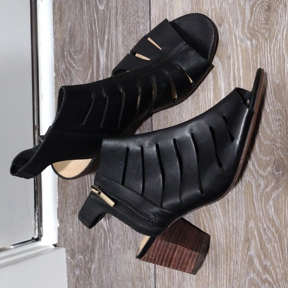 Clarks Black Heeled Sandals